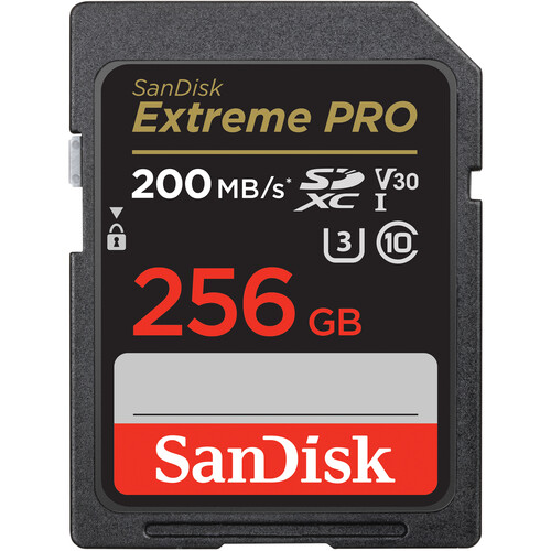 SanDisk SDXC 256GB Extreme Pro 200MB/s UHS-I Cass10 U3 V30 - 1